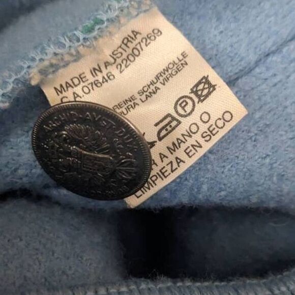 Smoking Jacket by Eisbar Sky Blue Wool Vintage 70s Size 36 Made In Austria - Picture 7 of 9